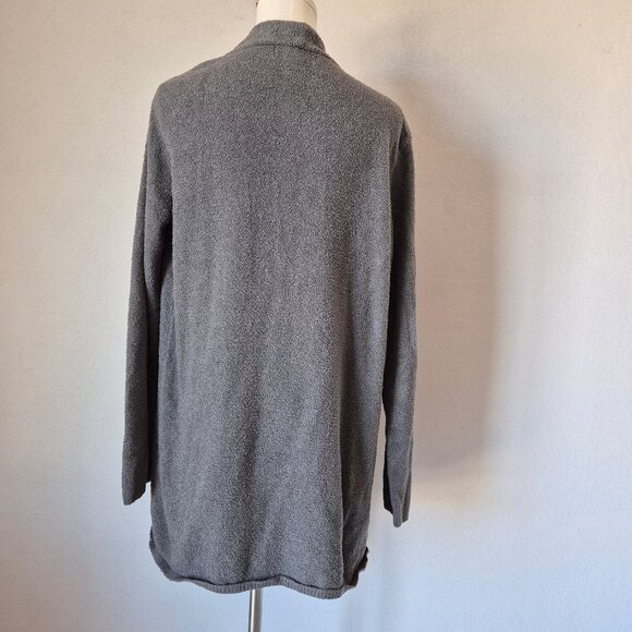 Barefoot Dreams Bamboo Chic Lite Knit Drap Wrap Open Cardigan Dark Grey Sz.L/XL - Picture 7 of 13